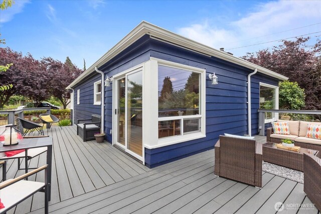 3604 SW Graham St, Seattle, WA 98126 - wooden terrace featuring outdoor lounge area