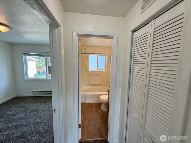 155 Lavender Ct Unit 47, Wenatchee, WA 98801 - full bathroom with a baseboard radiator, a closet, toilet, and healthy amount of natural light