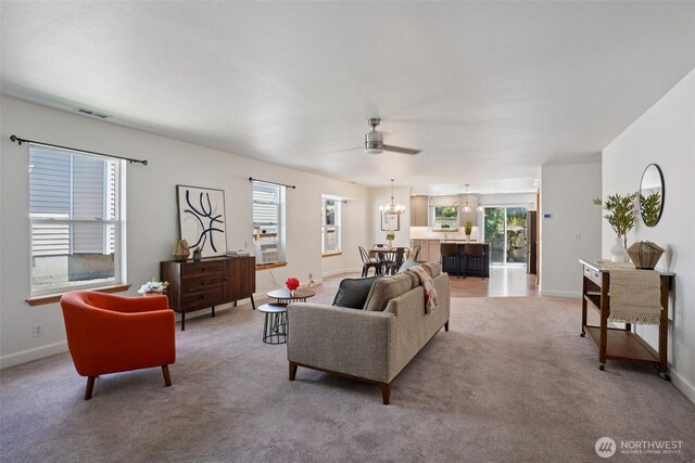 29664 127th Pl SE, Auburn, WA 98092 - living area featuring ceiling fan and light carpet