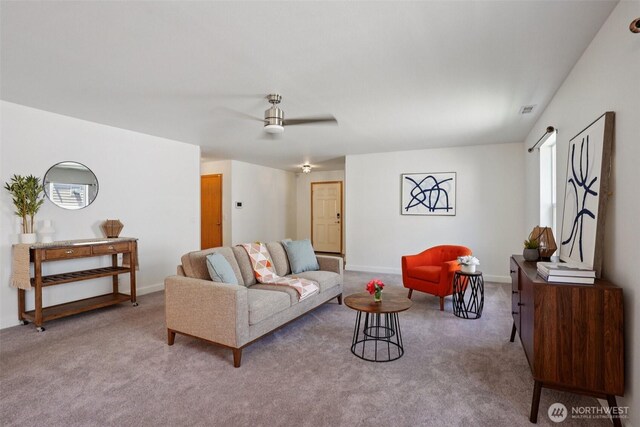 29664 127th Pl SE, Auburn, WA 98092 - living area featuring carpet and ceiling fan