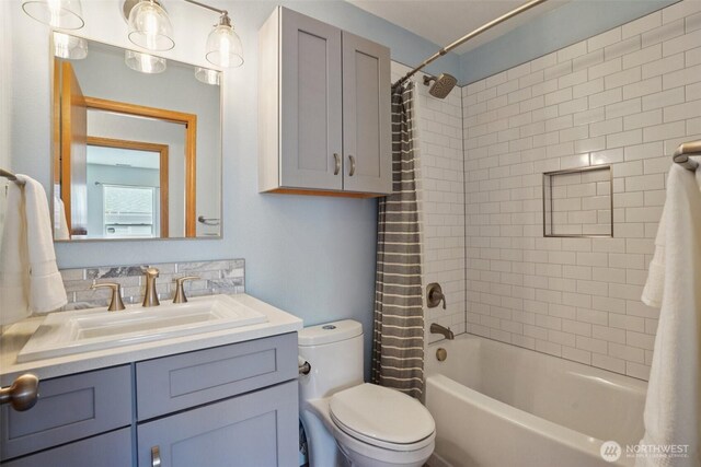 29664 127th Pl SE, Auburn, WA 98092 - bathroom with vanity and shower / bathtub combination with curtain