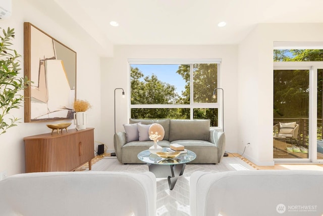 5175 42nd Ave S, Seattle, WA 98118 - living area with recessed lighting and a wall mounted AC