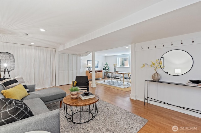 4603 15th Ave S, Seattle, WA 98108 - living area featuring wood finished floors and recessed lighting