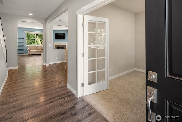 15527 E 82nd Ave E, Puyallup, WA 98375 - hallway featuring dark wood-type flooring and recessed lighting