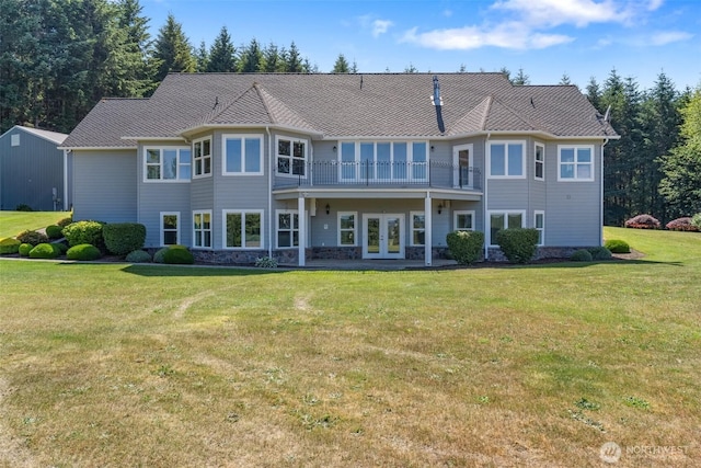42811 Newaukum Valley Rd, Chehalis, WA 98532 - back of property featuring french doors, a yard, and a patio area