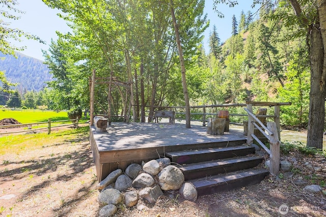 180 Country River Ln, Entiat, WA 98822 - wooden deck featuring a view of trees