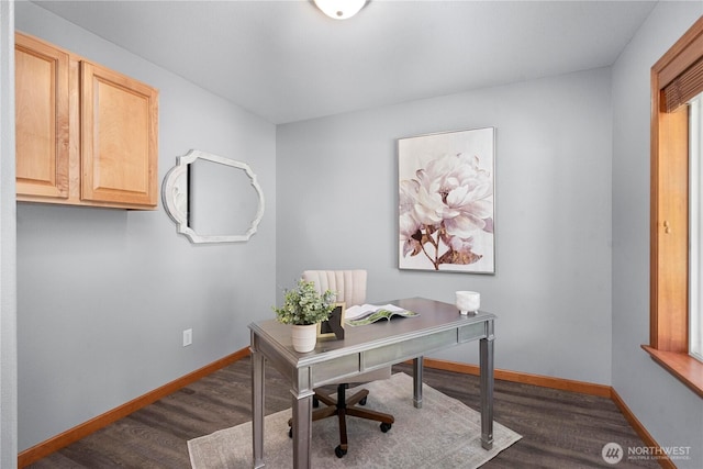 2502 218th St E, Spanaway, WA 98387 - home office featuring dark wood-style floors and baseboards