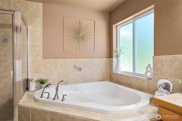 2502 218th St E, Spanaway, WA 98387 - bathroom with a garden tub, a shower stall, and vanity