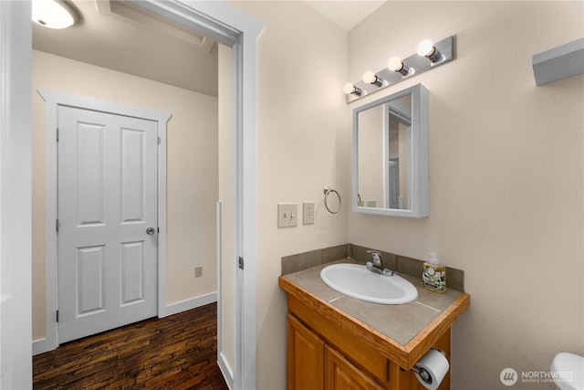 2502 218th St E, Spanaway, WA 98387 - bathroom with vanity and wood finished floors