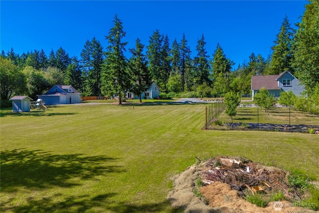 2502 218th St E, Spanaway, WA 98387 - view of yard with a storage shed