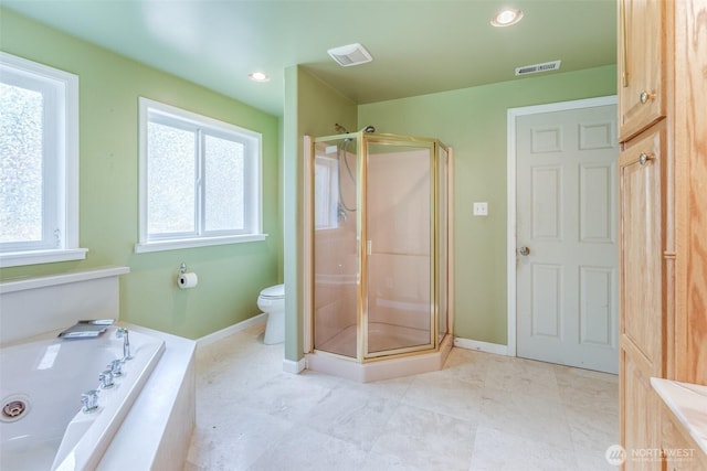 13617 436th Ave SE, North Bend, WA 98045 - bathroom with a shower stall, a whirlpool tub, and recessed lighting