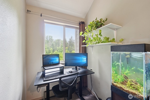 45908 SE Edgewick Rd, North Bend, WA 98045 - office space featuring a baseboard radiator and a textured wall