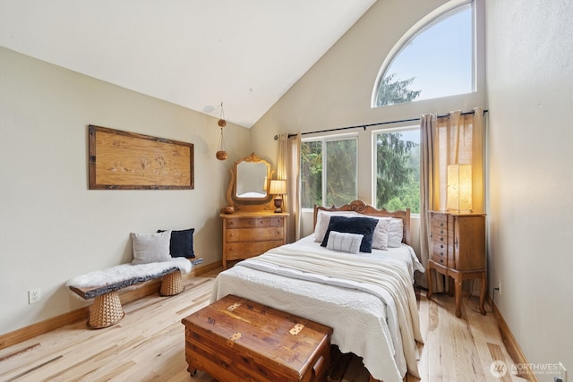 45908 SE Edgewick Rd, North Bend, WA 98045 - bedroom with wood finished floors and high vaulted ceiling