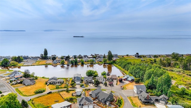 4123 Stuart Cir, Ferndale, WA 98248 - aerial perspective of suburban area featuring a large body of water