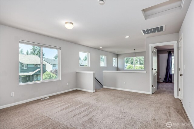4236 SW Colbert Way, Port Orchard, WA 98367 - empty room featuring carpet flooring, baseboards, recessed lighting, and attic access