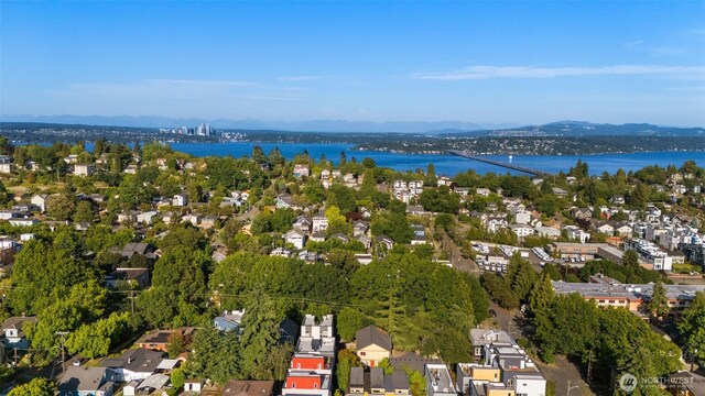 721 26th Ave S Unit B, Seattle, WA 98144 - aerial view of property's location with a water and mountain view and nearby suburban area