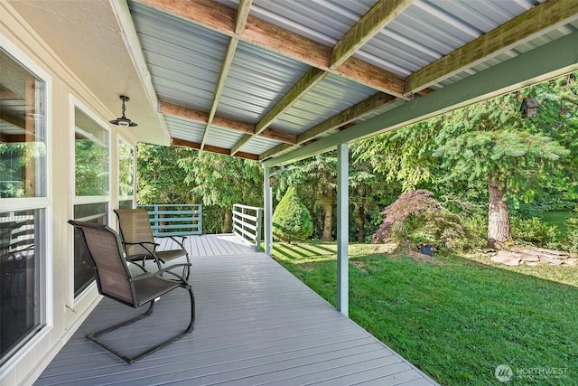187 Dusty Ln, Chehalis, WA 98532 - wooden terrace featuring a lawn