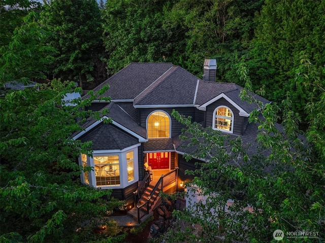 15214 102nd Ave NE, Bothell, WA 98011 - view of front of property featuring a shingled roof and a chimney