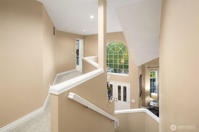 15214 102nd Ave NE, Bothell, WA 98011 - stairway with carpet, plenty of natural light, and recessed lighting