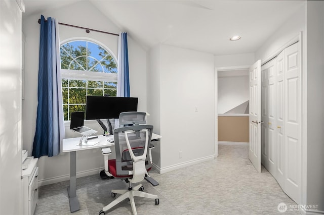 15214 102nd Ave NE, Bothell, WA 98011 - office area with carpet, recessed lighting, and vaulted ceiling