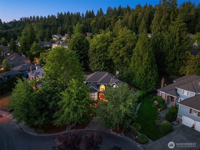 15214 102nd Ave NE, Bothell, WA 98011 - aerial view of residential area with a heavily wooded area