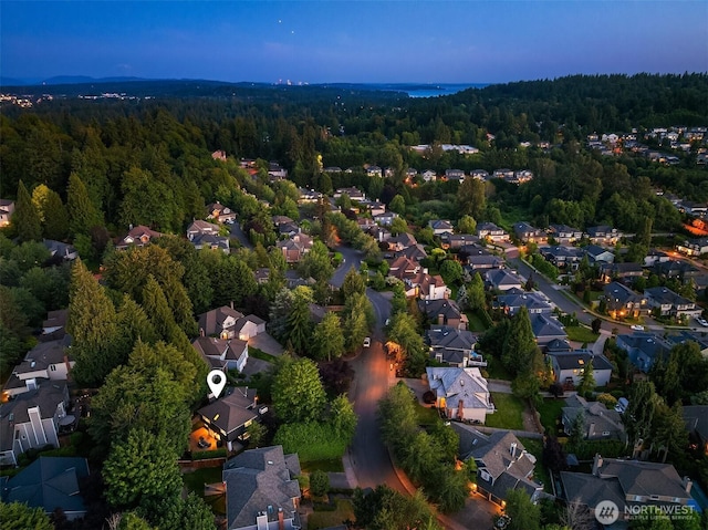15214 102nd Ave NE, Bothell, WA 98011 - aerial view of property's location with a heavily wooded area and nearby suburban area