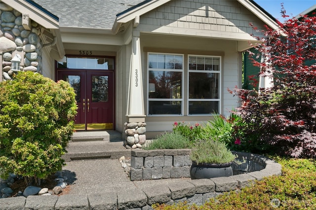 3303 174th Pl SE, Bothell, WA 98012 - view of exterior entry featuring a shingled roof