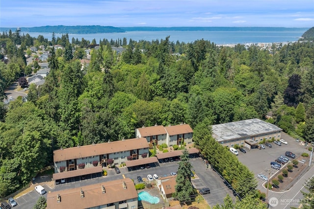 23405 16th Pl S Unit C104, Des Moines, WA 98198 - aerial view of property and surrounding area featuring a large body of water and a forest