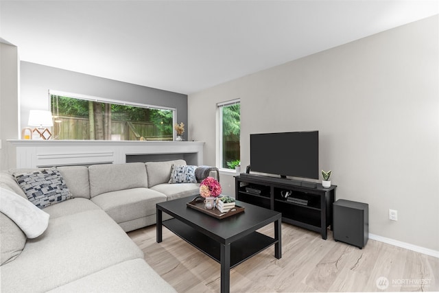 1131 115th St SW Unit E4, Everett, WA 98204 - living room with light wood-type flooring and baseboards