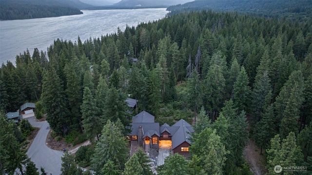 16060 Telemark Ln, Leavenworth, WA 98826 - aerial view of property and surrounding area with a forest and a water and mountain view