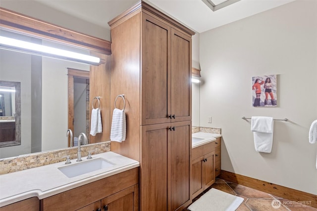 16060 Telemark Ln, Leavenworth, WA 98826 - bathroom featuring two vanities and tile patterned flooring