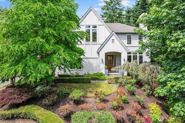 4935 163rd Pl SE, Bellevue, WA 98006 - tudor home featuring stucco siding and roof with shingles