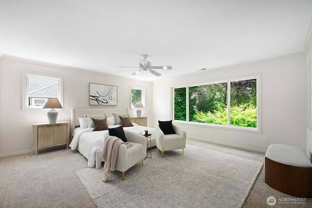 4935 163rd Pl SE, Bellevue, WA 98006 - carpeted bedroom featuring crown molding and ceiling fan