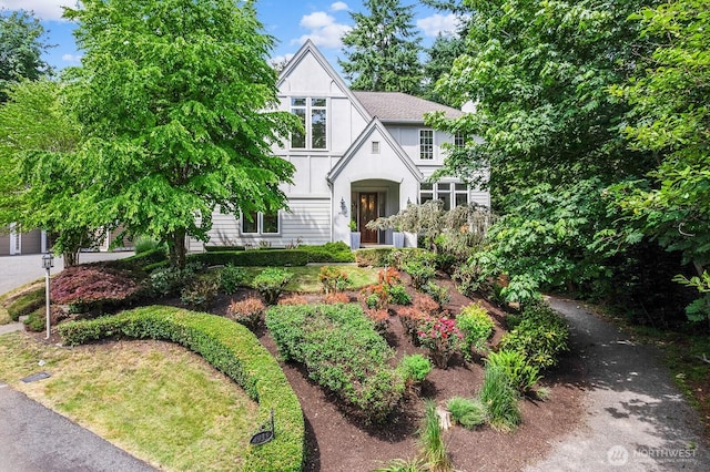 4935 163rd Pl SE, Bellevue, WA 98006 - tudor-style house featuring stucco siding and a shingled roof