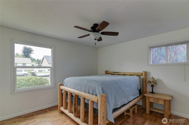 4637 N Visscher St, Tacoma, WA 98407 - bedroom featuring multiple windows, wood finished floors, and ceiling fan
