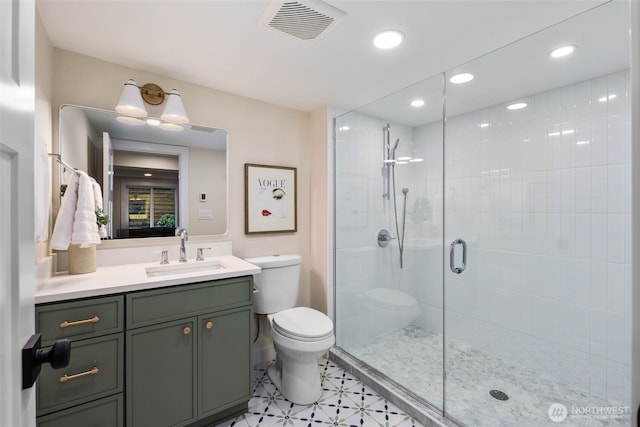 2939 36th Ave S, Seattle, WA 98144 - full bath with a shower stall, vanity, and recessed lighting