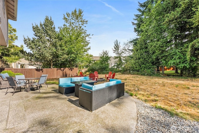 20523 193rd Avenue Ct E, Orting, WA 98360 - view of patio featuring an outdoor living space with a fire pit