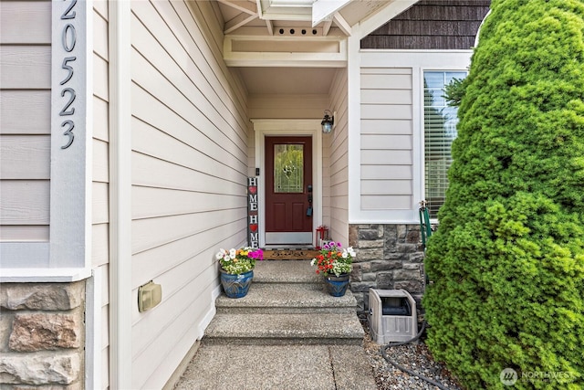 20523 193rd Avenue Ct E, Orting, WA 98360 - property entrance featuring stone siding