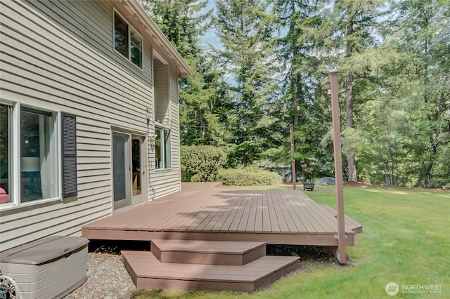 18915 SE 284th Ct, Kent, WA 98042 - deck featuring a yard and view of wooded area