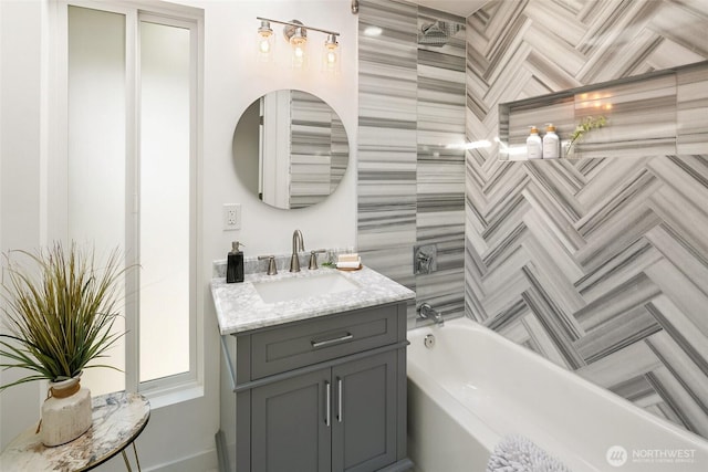 12569 37th Ave NE, Seattle, WA 98125 - bathroom featuring vanity and washtub / shower combination