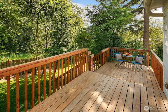 12569 37th Ave NE, Seattle, WA 98125 - wooden deck featuring outdoor dining area