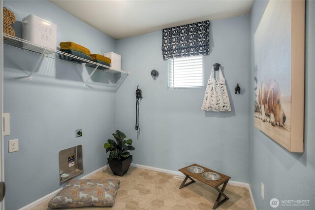 19710 140th Avenue Ct E, Graham, WA 98338 - laundry room with baseboards and hookup for an electric dryer