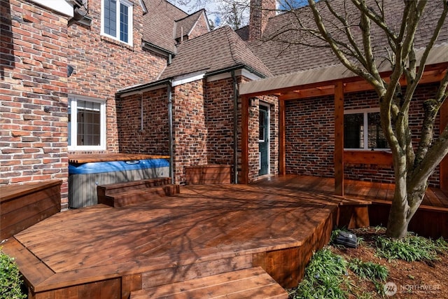 3851 Cliffside Dr, Bellingham, WA 98225 - wooden deck with a hot tub