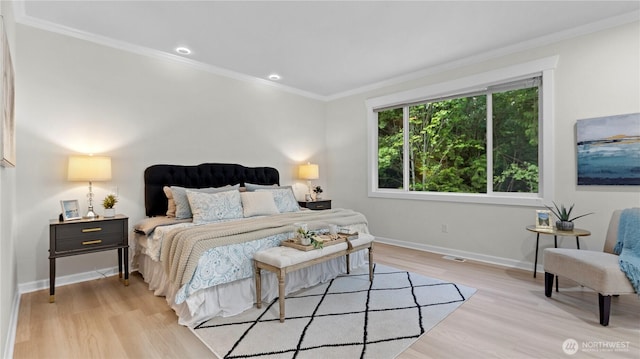 11832 158th Ave NE, Redmond, WA 98052 - bedroom with light wood-type flooring, crown molding, and recessed lighting