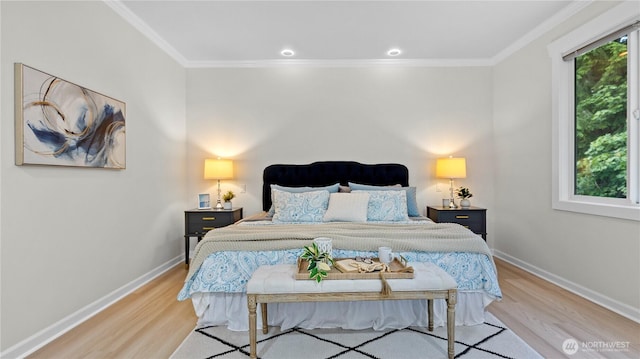 11832 158th Ave NE, Redmond, WA 98052 - bedroom featuring light wood finished floors, crown molding, and recessed lighting