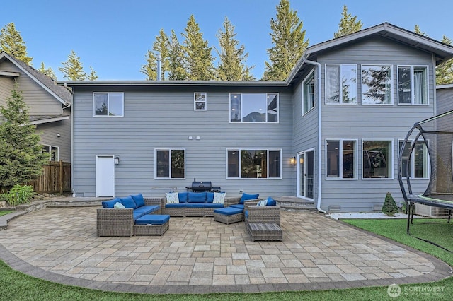 3592 SE 16th St, North Bend, WA 98045 - back of property with outdoor lounge area and a patio area