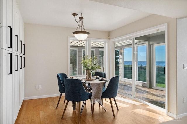 12 Jamestown Beach Ln, Sequim, WA 98382 - dining room featuring light wood-style flooring and baseboards