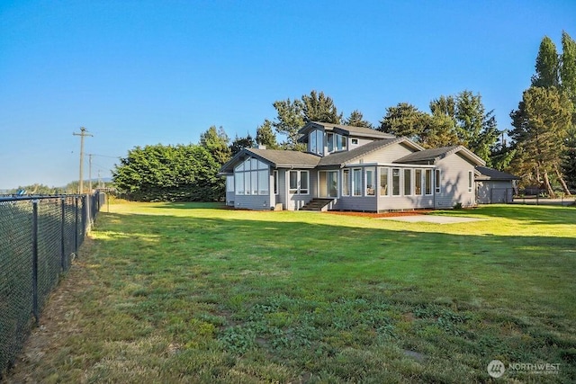 12 Jamestown Beach Ln, Sequim, WA 98382 - back of house with a sunroom and entry steps
