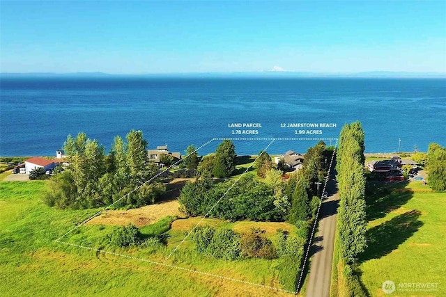 12 Jamestown Beach Ln, Sequim, WA 98382 - drone / aerial view of a large body of water