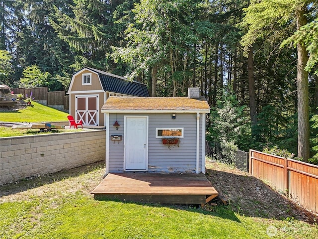 16508 39th Street Ct E, Lake Tapps, WA 98391 - view of shed with a fenced backyard